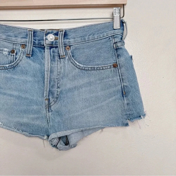 Re/done Womens 24 Original Cut Off Jeans Short In Dirty Destroy - Picture 4 of 11